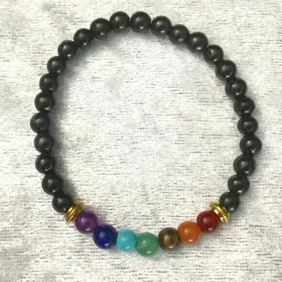 New 3pc Natural Stone Stretch Bracelet Set - Mixed Gemstone Beads Boho Stackable - Picture 7 of 10